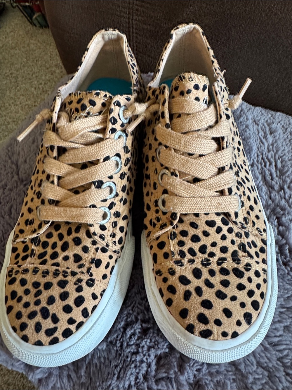 Blowfish women’s Cheetah-Print Lace-Up Sneakers - Tan & Black